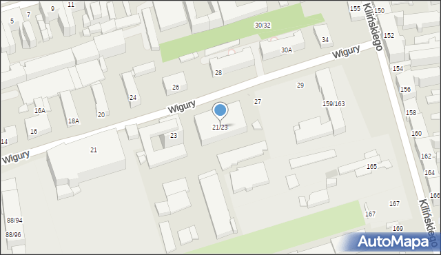 Łódź, Wigury Stanisława, inż. pil., 21/23, mapa Łodzi