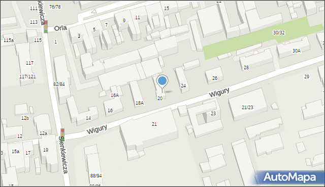 Łódź, Wigury Stanisława, inż. pil., 22, mapa Łodzi