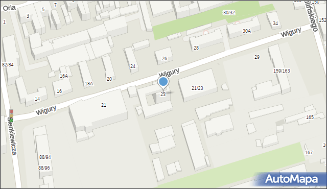Łódź, Wigury Stanisława, inż. pil., 23, mapa Łodzi