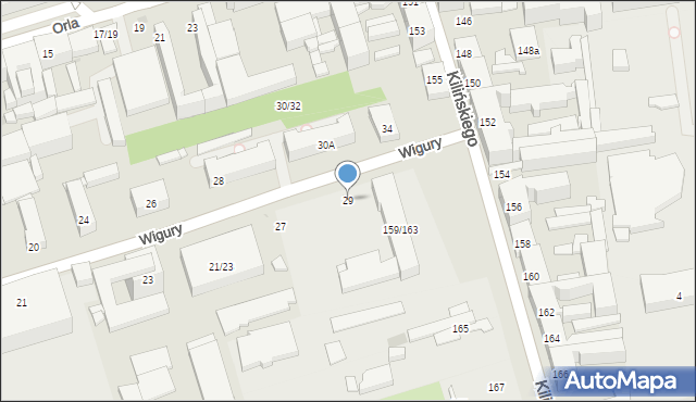 Łódź, Wigury Stanisława, inż. pil., 29, mapa Łodzi