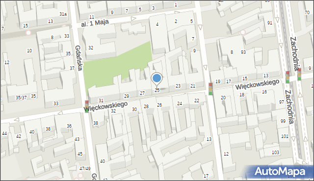 Łódź, Więckowskiego Stanisława, płk. dr., 25, mapa Łodzi