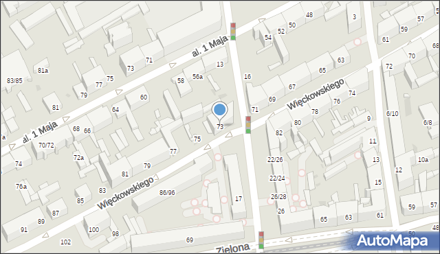 Łódź, Więckowskiego Stanisława, płk. dr., 73, mapa Łodzi