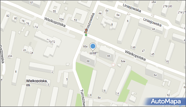 Łódź, Wielkopolska, 66/68, mapa Łodzi