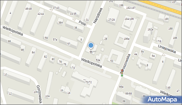 Łódź, Wielkopolska, 55, mapa Łodzi