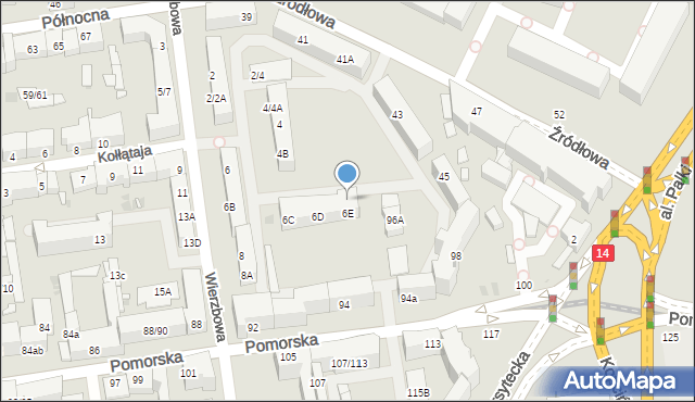 Łódź, Wierzbowa, 6f, mapa Łodzi