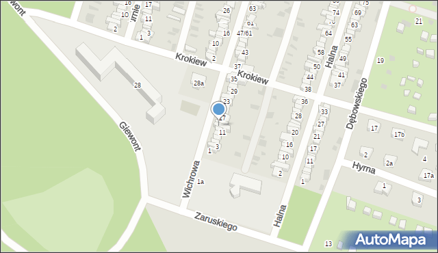 Łódź, Wichrowa, 13, mapa Łodzi