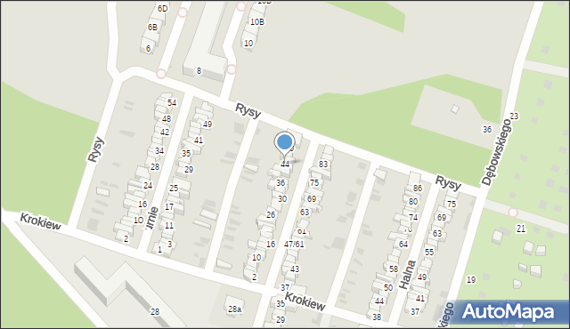 Łódź, Wichrowa, 44, mapa Łodzi