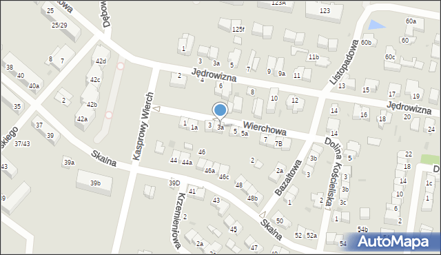 Łódź, Wierchowa, 3a, mapa Łodzi