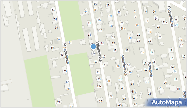Łódź, Wilanowska, 17, mapa Łodzi