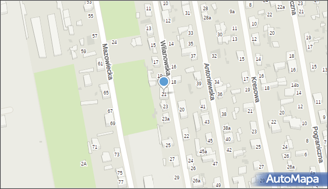 Łódź, Wilanowska, 21, mapa Łodzi