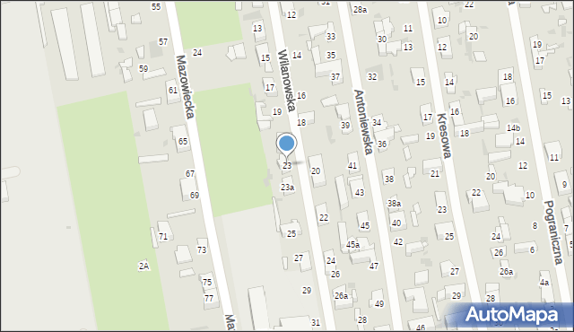 Łódź, Wilanowska, 23, mapa Łodzi