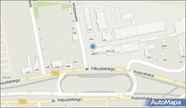 Łódź, Widzewska, 14b, mapa Łodzi
