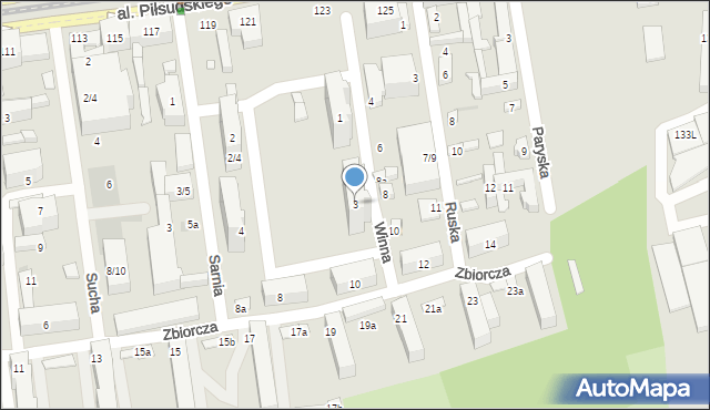 Łódź, Winna, 3, mapa Łodzi