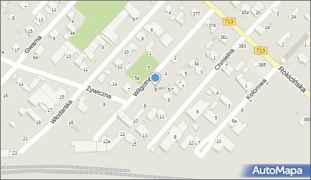 Łódź, Wilgotna, 6, mapa Łodzi