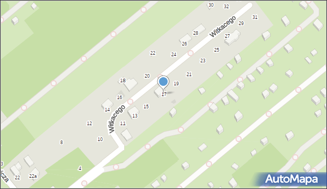 Łódź, Witkacego Stanisława, 17, mapa Łodzi