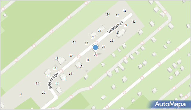 Łódź, Witkacego Stanisława, 21, mapa Łodzi