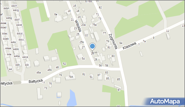 Łódź, Witolda, 26, mapa Łodzi