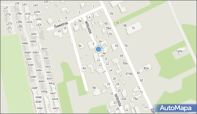 Łódź, Witolda, 9/11, mapa Łodzi