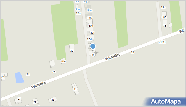 Łódź, Wiskicka, 30a, mapa Łodzi