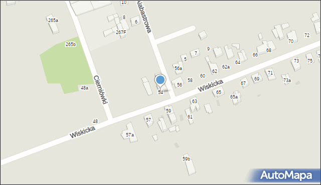 Łódź, Wiskicka, 54, mapa Łodzi