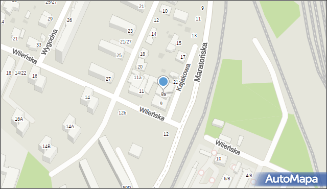 Łódź, Wileńska, 9a, mapa Łodzi