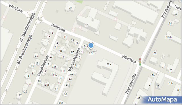 Łódź, Wileńska, 22b, mapa Łodzi