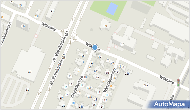 Łódź, Wileńska, 30a, mapa Łodzi