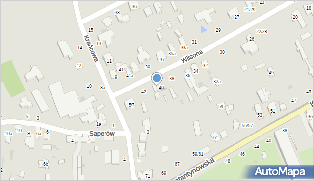 Łódź, Wilsona Thomasa Woodrowa, 40a, mapa Łodzi