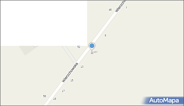 Łomazy, Wierzchowska, 11, mapa Łomazy