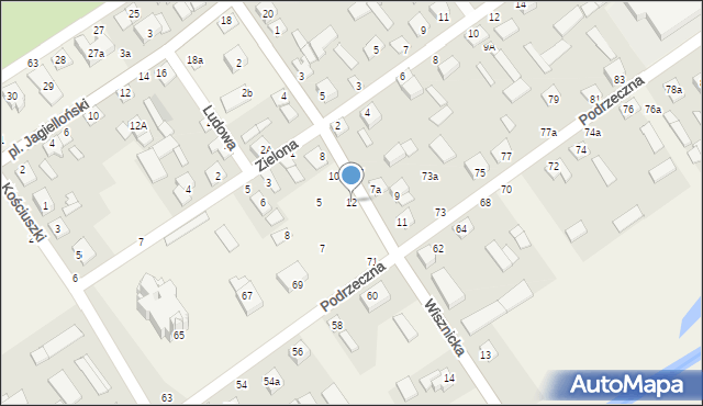 Łomazy, Wisznicka, 12, mapa Łomazy