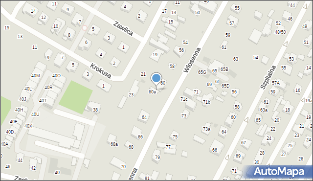 Łomianki, Wiosenna, 62, mapa Łomianki