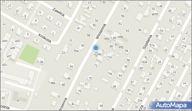 Łomianki, Wiosenna, 71c, mapa Łomianki