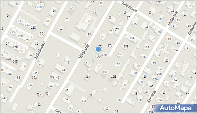 Łomianki, Wiślana, 29, mapa Łomianki