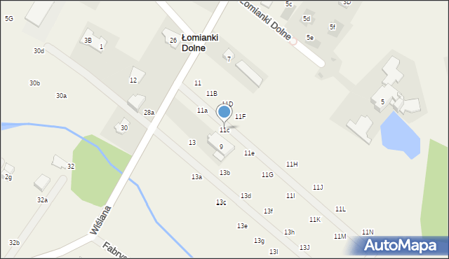Łomianki Dolne, Wiślana, 11c, mapa Łomianki Dolne