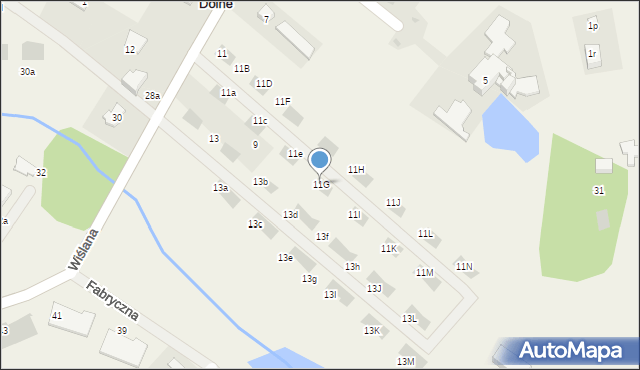 Łomianki Dolne, Wiślana, 11G, mapa Łomianki Dolne