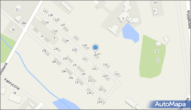 Łomianki Dolne, Wiślana, 11J, mapa Łomianki Dolne