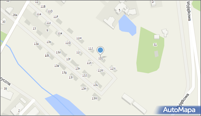 Łomianki Dolne, Wiślana, 11L, mapa Łomianki Dolne
