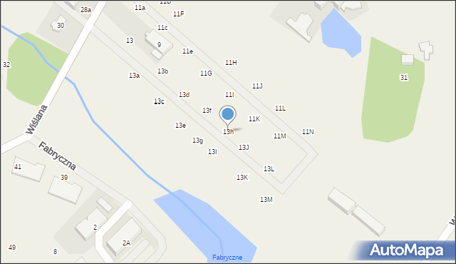 Łomianki Dolne, Wiślana, 13h, mapa Łomianki Dolne