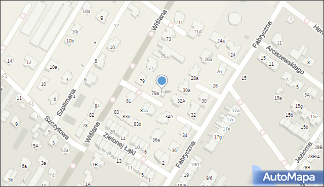 Łomianki Dolne, Wiślana, 79a/2, mapa Łomianki Dolne