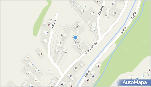 Łopuszna, Witosa Wincentego, 2, mapa Łopuszna