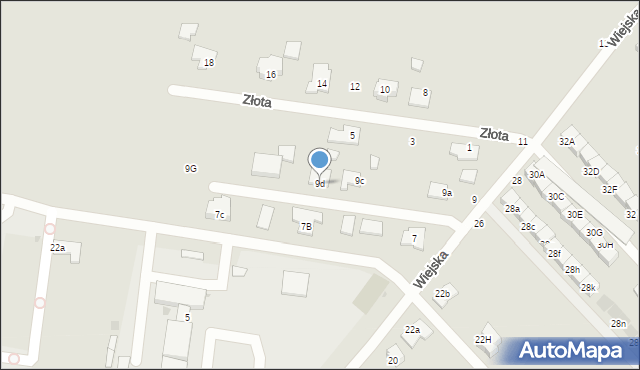 Łosice, Wiejska, 9d, mapa Łosice