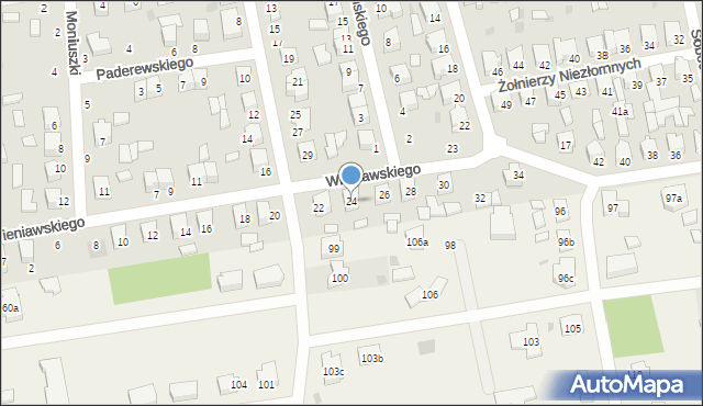 Łowicz, Wieniawskiego Henryka, 24, mapa Łowicza