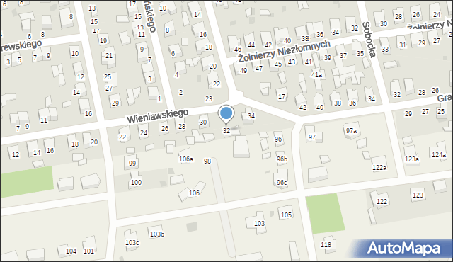 Łowicz, Wieniawskiego Henryka, 32, mapa Łowicza