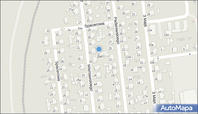 Lubartów, Wieniawskiego Henryka, 20A, mapa Lubartów