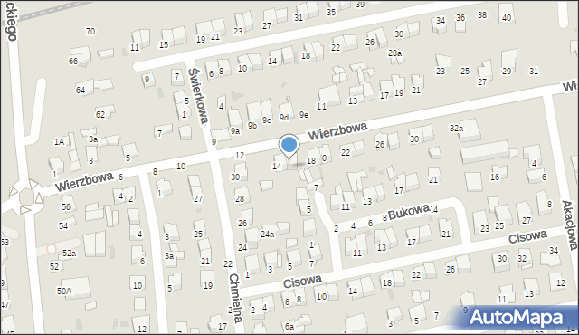 Lubartów, Wierzbowa, 16, mapa Lubartów