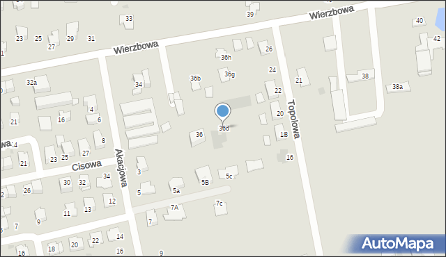 Lubartów, Wierzbowa, 36d, mapa Lubartów