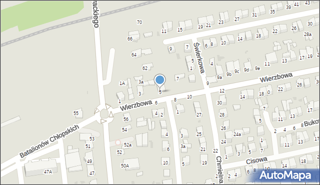 Lubartów, Wierzbowa, 5, mapa Lubartów