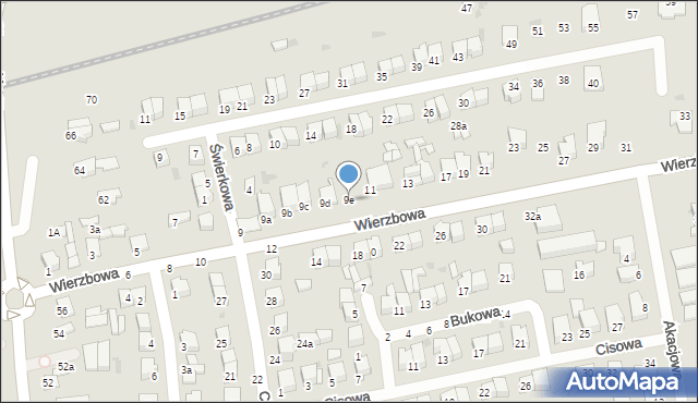 Lubartów, Wierzbowa, 9e, mapa Lubartów