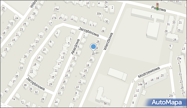 Lubin, Wierzbowa, 22, mapa Lubin