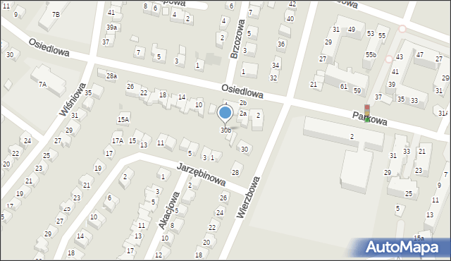 Lubin, Wierzbowa, 30b, mapa Lubin